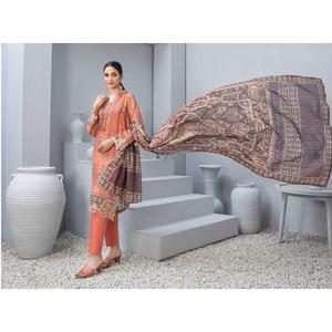 3 PC TAWAKKAL CLOITE EMBROIDERED KAMEEZ, COTTON TROSER AND DUPATTA