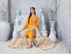 3 PC TAWAKKAL CLOITE EMBROIDERED KAMEEZ, COTTON TROSER AND DUPATTA