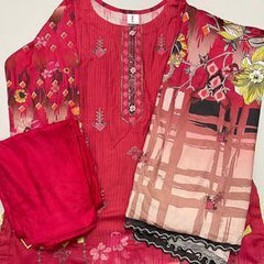 3 PC LINEN SHALWAR KAMEEZ AND DUPATTA