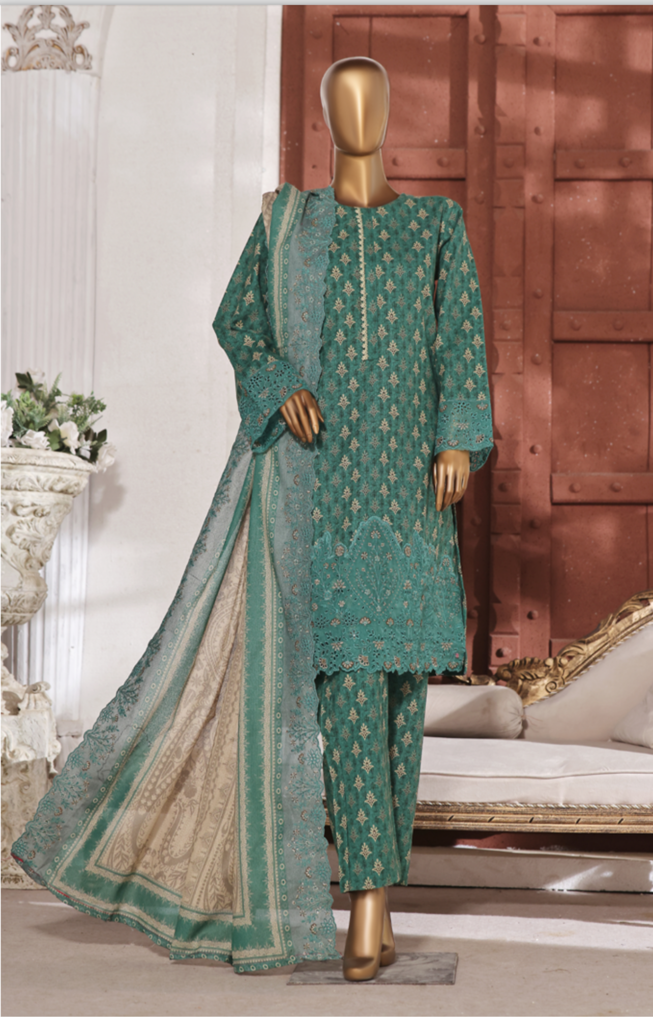 RIWAYAT 3 PC KHADDAR TROUSER KAMEEZ AND SHAWL