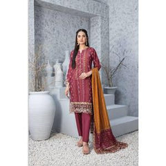 3 PC TAWAKKAL CLOITE EMBROIDERED KAMEEZ, COTTON TROSER AND DUPATTA