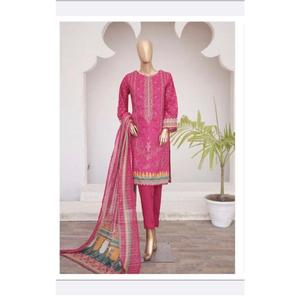 BIN SAEED 3 PC LAWN EMBROIDERED KAMEEZ AND TROUSER WITH VOILE DUPATTA