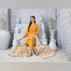 3 PC TAWAKKAL CLOITE EMBROIDERED KAMEEZ, COTTON TROSER AND DUPATTA