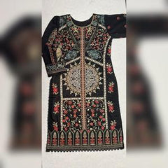 Maria B inspired viscose embroidered kameez , palazzo and silk fully laced dupatta pakistani clothes eid collection- Womenswear Traditional Long Sleeve Dress