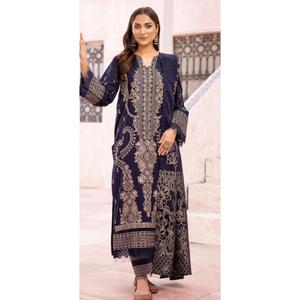 JOHRA EVARA EMBROIDERED LAWN KAMEEZ AND TROUSER WITH BANARASI JAQUARD DUPATTA traditional dress