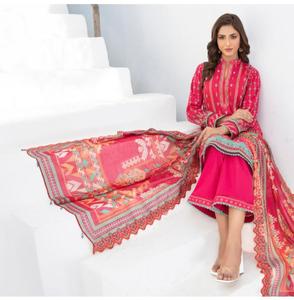 WIJDAN EMBROIDERED LAWN KAMEEZ , DUPATTA WITH PLAIN TROUSERS