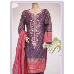 BIN SAEED 3 PC LAWN EMBROIDERED KAMEEZ AND TROUSER WITH VOILE DUPATTA