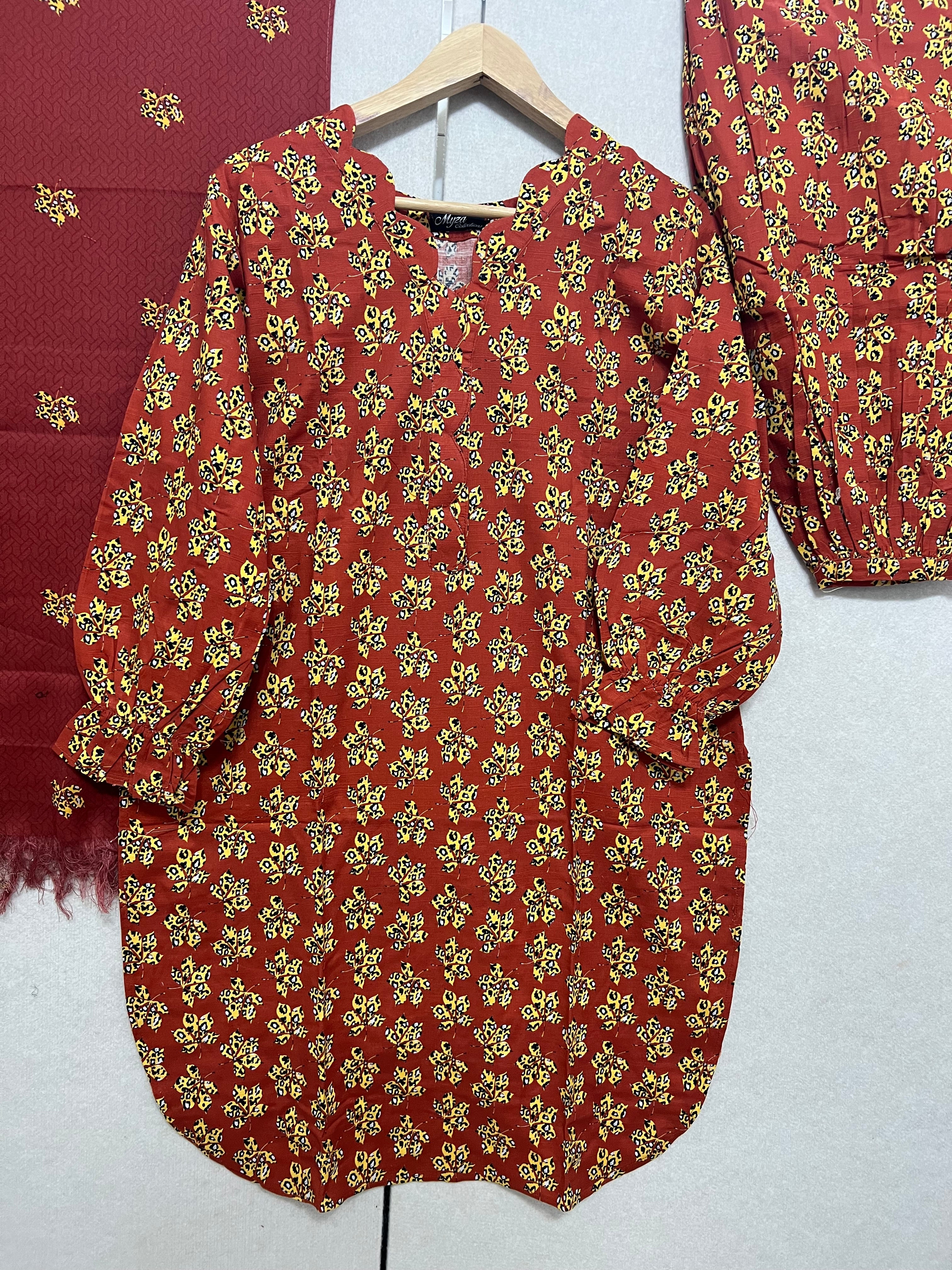 3 PC KHADDAR TULIP TROUSER KAMEEZ AND DUPPATA