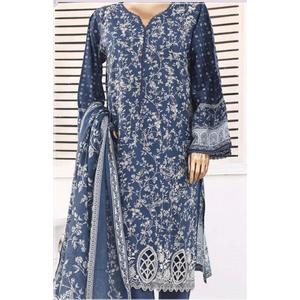 BIN SAEED 3 PC LAWN EMBROIDERED KAMEEZ AND TROUSER WITH VOILE DUPATTA