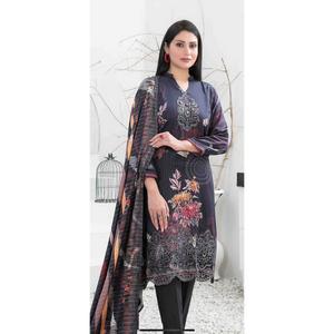 TAWAKKAL IMZA 3 PC LINEN TROUSER KAMEEZ AND SHAWL
