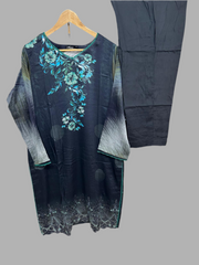 TAWAKKAL IMZA 3 PC LINEN EMBROIDERED KAMEEZ TROUSER AND SHAWL