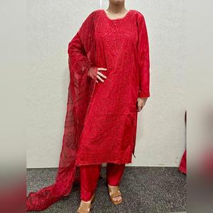 3 PC VISCOSE EMBROIDERED KAMEEZ AND SHALWAR WITH DUPATTA
