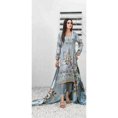 TAWAKKAL IMZA 3 PC LINEN EMBROIDERED KAMEEZ TROUSER AND SHAWL