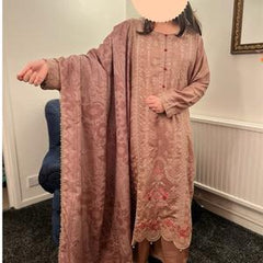 Maria B inspired viscose embroidered kameez , palazzo and silk fully laced dupatta Womenswear eid collection  Comfort DressTraditional
