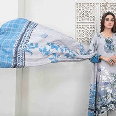 Tawakkal Imza Linen Embroidered 3 Piece Suit with Trousers and Shawl - Womenswear