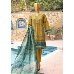 BIN SAEED 3 PC LAWN EMBROIDERED KAMEEZ WITH TROUSER AND VOILE DUPATTA