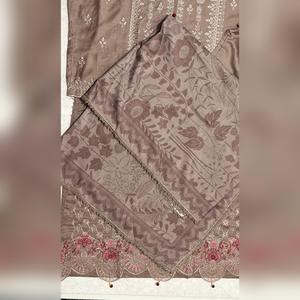 Maria B inspired viscose embroidered kameez , palazzo and silk fully laced dupatta Womenswear eid collection  Comfort DressTraditional
