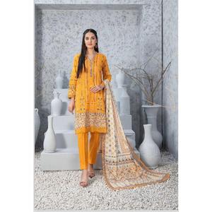 3 PC TAWAKKAL CLOITE EMBROIDERED KAMEEZ, COTTON TROSER AND DUPATTA