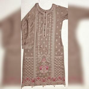 Maria B inspired viscose embroidered kameez , palazzo and silk fully laced dupatta Womenswear eid collection  Comfort DressTraditional