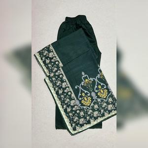 Maria B inspired viscose embroidered kameez , palazzo and silk fully laced dupatta pakistani clothes - Eid collection  Traditional Womenswear Long Sleeve Dress