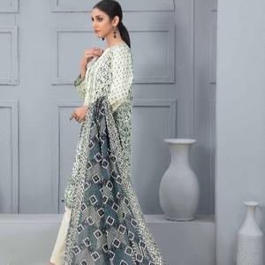 3 PC TAWAKKAL CLOITE EMBROIDERED KAMEEZ, COTTON TROSER AND DUPATTA