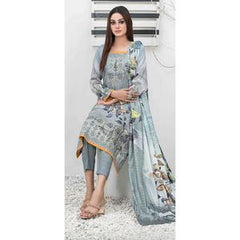 TAWAKKAL IMZA 3 PC LINEN EMBROIDERED KAMEEZ TROUSER AND SHAWL