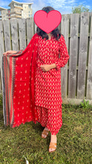 3 PC KHADDAR TULIP TROUSER KAMEEZ AND SHAWL