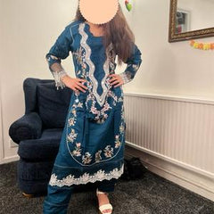 CRIMSON INSPIRED LAWN EMBROIDERED KAMEEZ WITH TROUSER AND SILK DUPATTA Traditional Womenswear Suit pakistani wedding