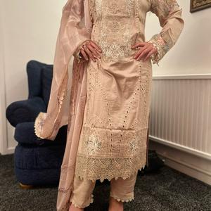 CRIMSON INSPIRED LAWN EMBROIDERED KAMEEZ WITH TROUSER AND SILK DUPATTA pakistani - Eid collection wedding Womenswear pakistani clothes Traditional Comfortable Suit Elegance Embroidery