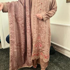 Maria B inspired viscose embroidered kameez , palazzo and silk fully laced dupatta Womenswear eid collection  Comfort DressTraditional