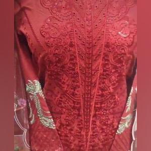 CRIMSON INSPIRED LAWN EMBROIDERED KAMEEZ WITH TROUSER AND SILK DUPATTA Womenswear Traditional Suit