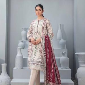 3 PC TAWAKKAL CLOITE EMBROIDERED KAMEEZ, COTTON TROSER AND DUPATTA