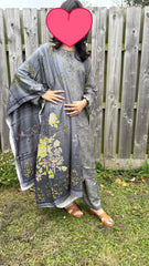 3 PC MARINA PRINTED SHALWAR KAMEEZ AND SHAWL