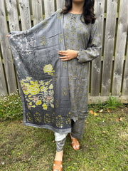 3 PC MARINA PRINTED SHALWAR KAMEEZ AND SHAWL