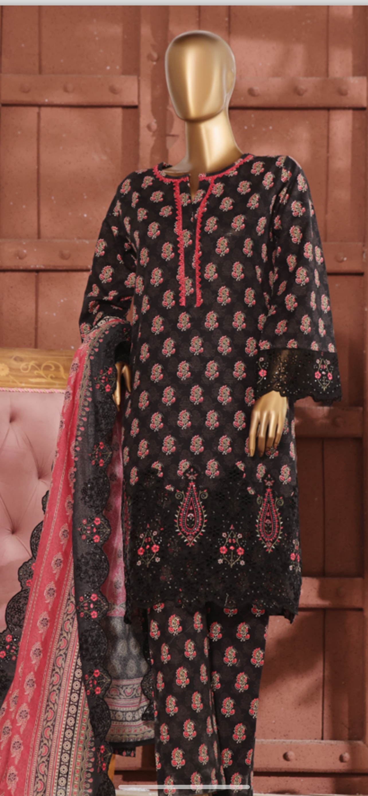 RIWAYAT 3 PC KHADDAR EMBROIDERED KAMEEZ TROUSER AND SHAWL