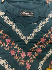 DORIA DHANAK EMBROIDERED KAEEM PPAIN SHALWAR WITH SHAWL