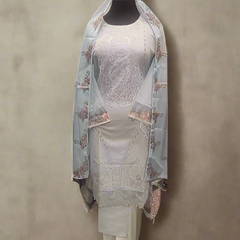 CRIMSON INSPIRED LAWN EMBROIDERED KAMEEZ WITH TROUSER AND SILK DUPATTA Womenswear Suit pakistani wedding