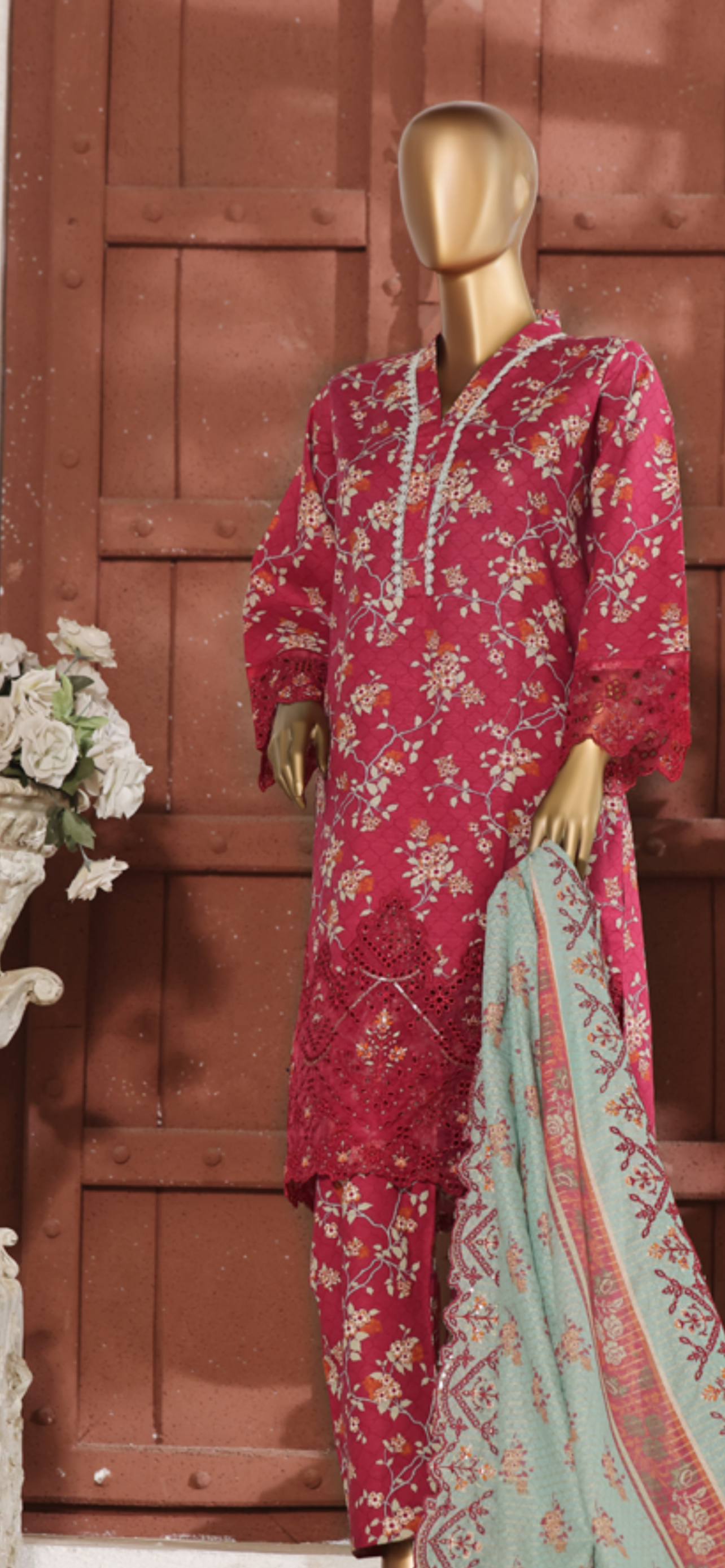 RIWAYAT3 PC EMBROIDERED KAMEEZ TROUSER AND SHAWL