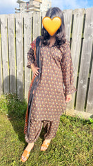 3 PC KHADDAR TULIP SHALWAR KAMEEZ AND SHAWL