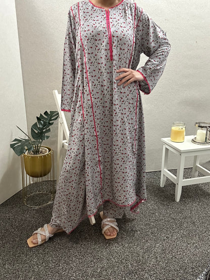 2 PC LONG MAXI DRESS WITH TROUSER