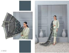 3 PC TAWAKKAL CLOITE EMBROIDERED KAMEEZ, COTTON TROSER AND DUPATTA