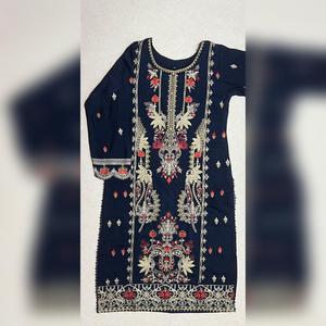 Maria B inspired viscose embroidered kameez , palazzo and silk fully laced dupatta Womenswear eid collection Traditional Comfortable Dress Elegant Embroidery