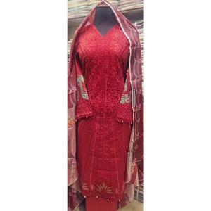 CRIMSON INSPIRED LAWN EMBROIDERED KAMEEZ WITH TROUSER AND SILK DUPATTA Womenswear Traditional Suit