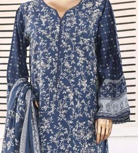 BIN SAEED 3 PC LAWN EMBROIDERED KAMEEZ AND TROUSER WITH VOILE DUPATTA