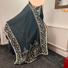 Maria B inspired viscose embroidered kameez , palazzo and silk fully laced dupatta pakistani clothes - Eid collection  Traditional Womenswear Long Sleeve Dress