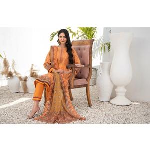 WIJDAN EMBROIDERED LAWN KAMEEZ , DUPATTA WITH PLAIN TROUSERS