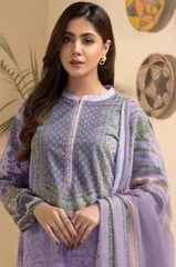 3 PC LIMELIGHT LAWN PRINTED KAMEEZ AND TROUSER WITH CHIFFON DUPATTA (L)