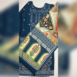 Maria B inspired viscose embroidered kameez , palazzo and silk fully laced dupatta Womenswear eid collection Traditional Long Sleeve Comfort Clothing Comfortable Fabric Embroidery Elegance