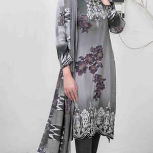 Tawakkal Imza Women's Embroidered Linen 3-Piece Kameez, Trousers, and Shawl Set - Womenswear, Bottom, Comfort, Pants