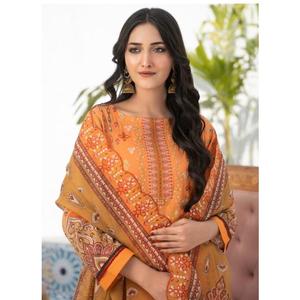 WIJDAN EMBROIDERED LAWN KAMEEZ , DUPATTA WITH PLAIN TROUSERS